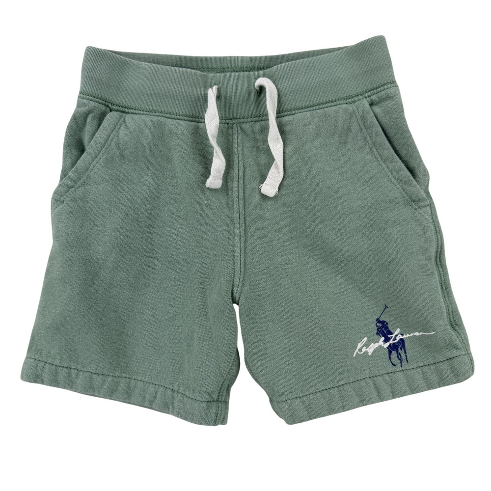 Polo Ralph Lauren Shorts‎ Boys 4T Green Fleece Sweat Elastic Waist Drawstring